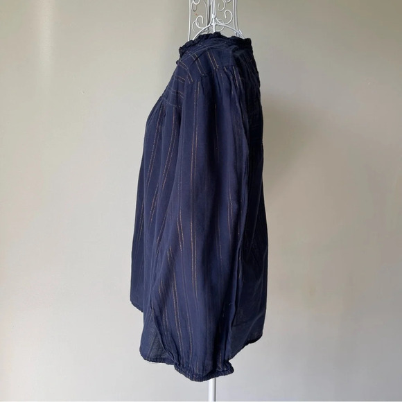 Maeve Blue Ruffled Long Sleeve Blouse - Picture 4 of 10